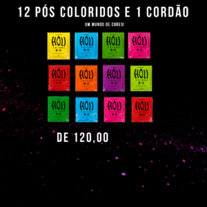 Kit 12 Saquinhos de Pó Colorido + Cordão Oficial (Brinde)
